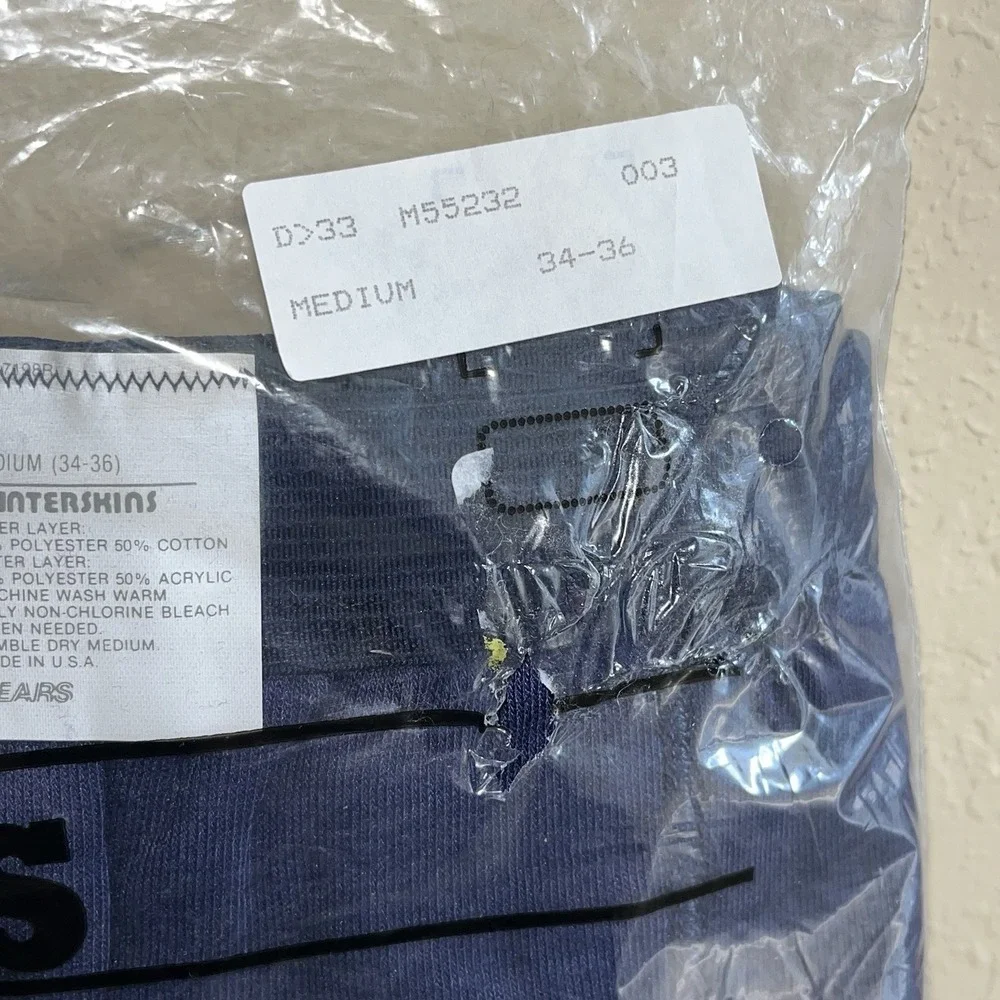 Vintage SEARS Men's Winter Thermal Underwear Winterskins Medium (34-36) Blue NEW